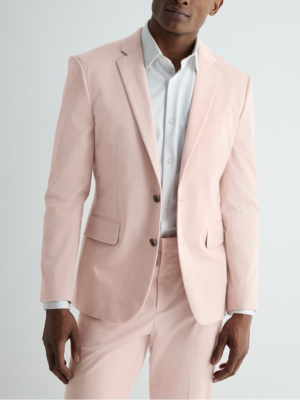 Express Light Pink Summer Resort Fun Men’s Cotton Slim Cut Blazer